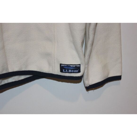 L.L.Bean Cream Half Zip Fleece Sweatshirt Women Size Medium - Picture 4 of 6